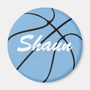 Carolina Blue / Light Blue Basketball Custom Text Magnet