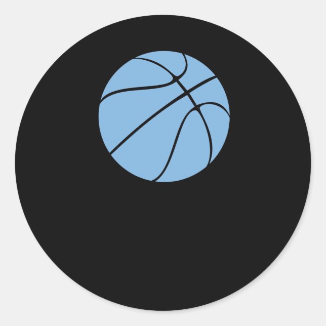 Carolina Blue Light Blue Basketball Graphic With O Classic Round Sticker (Front)