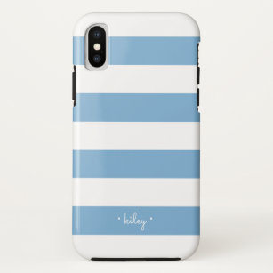 Carolina Blue Stripe Personalised Case-Mate iPhone Case