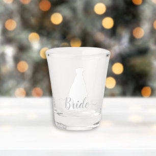 Carolina Blue White Wedding Dress For Bride Shot Glass