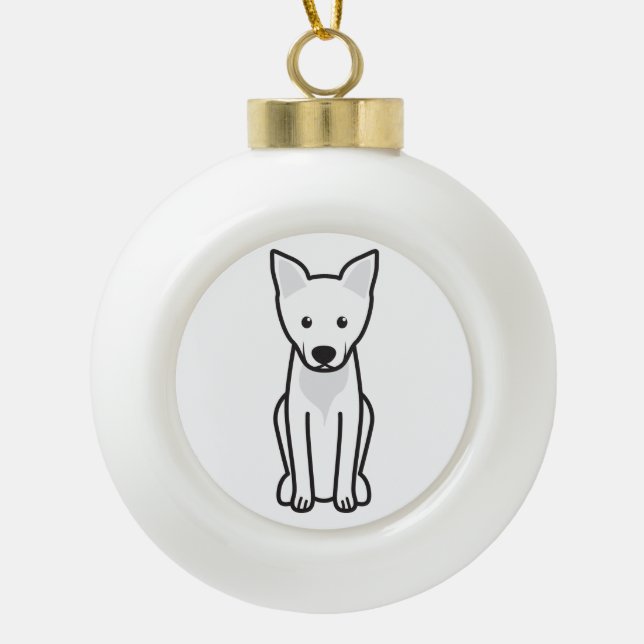 Carolina Dog Cartoon Ceramic Ball Christmas Ornament (Front)