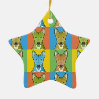 Carolina Dog Cartoon Pop-Art Ceramic Tree Decoration