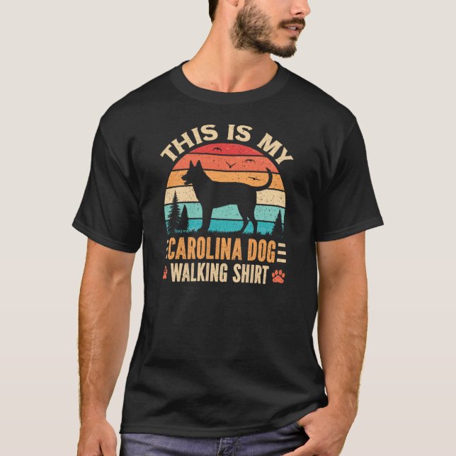 Carolina Dog Walking Dad American Dingo Walker T-Shirt (Front)