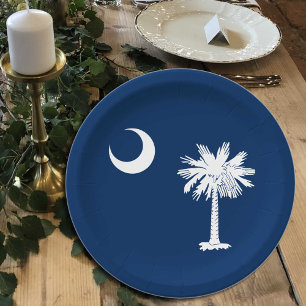 Carolina Flag plates, party, sport, South Carolina Paper Plate