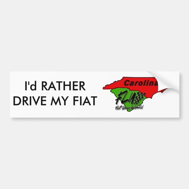 Carolina_FLU_transparent_png, I'd RATHER DRIVE ... Bumper Sticker (Front)