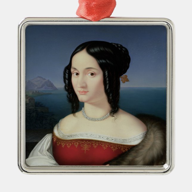 Carolina Grossi, the first Wife of the Artist Metal Tree Decoration (Front)