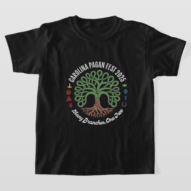 Carolina Pagan Fest 2025 Fundraiser Shirt Kids (Laydown)