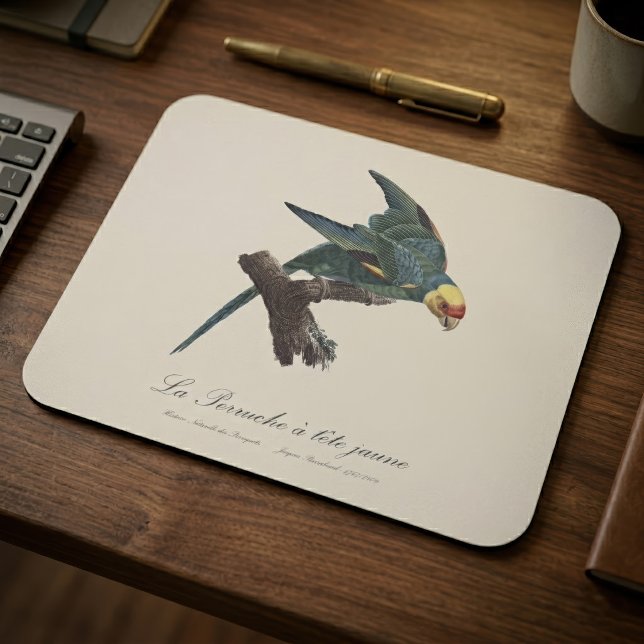 Carolina parakeet, Conuropsis carolinensis Mouse Mat (Carolina parakeet, Conuropsis carolinensis. Mouse Pad)