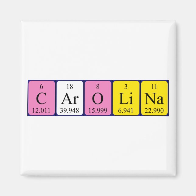 Carolina periodic table name magnet (Front)