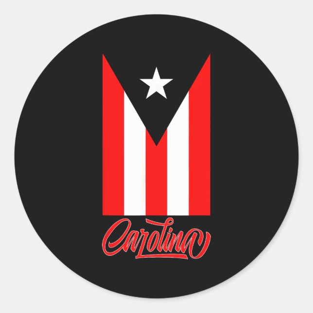 Carolina Puerto Rico Flag S Classic Round Sticker (Front)