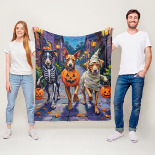 Carolina Trick-or-Treating in Halloween Costume Fleece Blanket