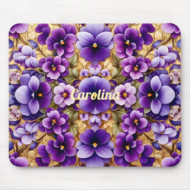 CAROLINA ~ Violets and Gold ~ Mouse Mat (Front)