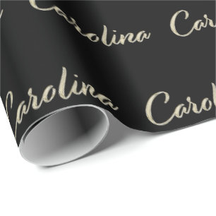 Carolina white gold hand writing gift wrapping paper