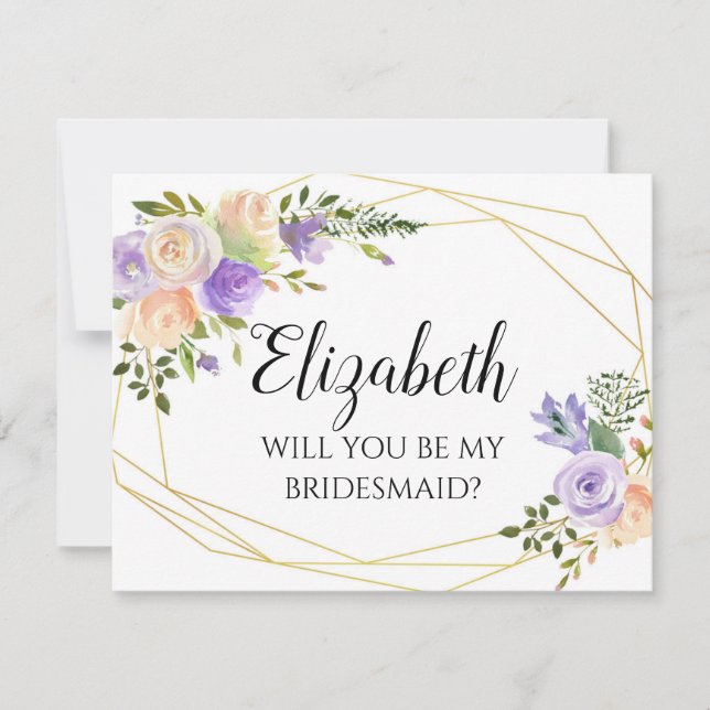 Carolina Will You Be My Bridesmaid Proposal Card (Front)