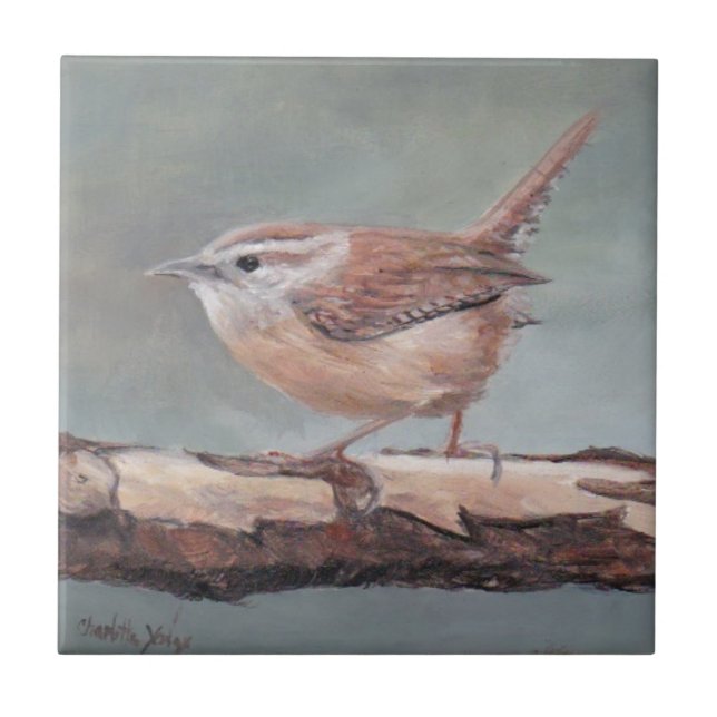  Carolina Wren Bird Art Ceramic Tile (Front)
