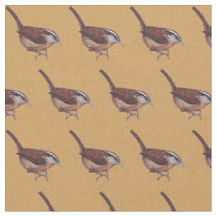 Carolina Wren Bird Art Fabric