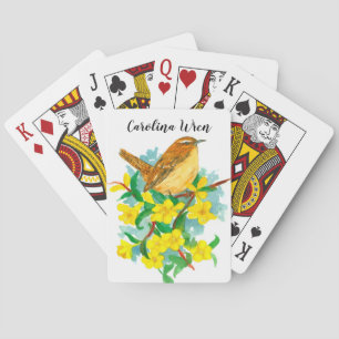 Carolina Wren Bird Yellow Jessamine  Playing Cards