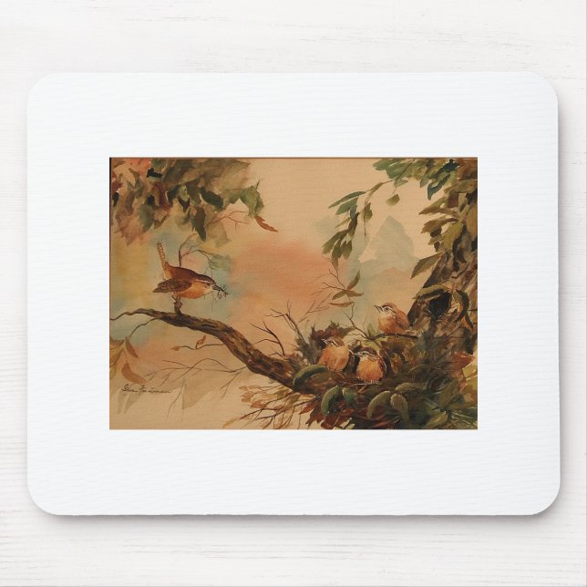 Carolina Wren Mouse Mat (Front)