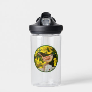 Carolina Wren Painting - Original Wild Bird Art Water Bottle