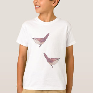 Carolina Wren watercolor illustrated birds T-Shirt