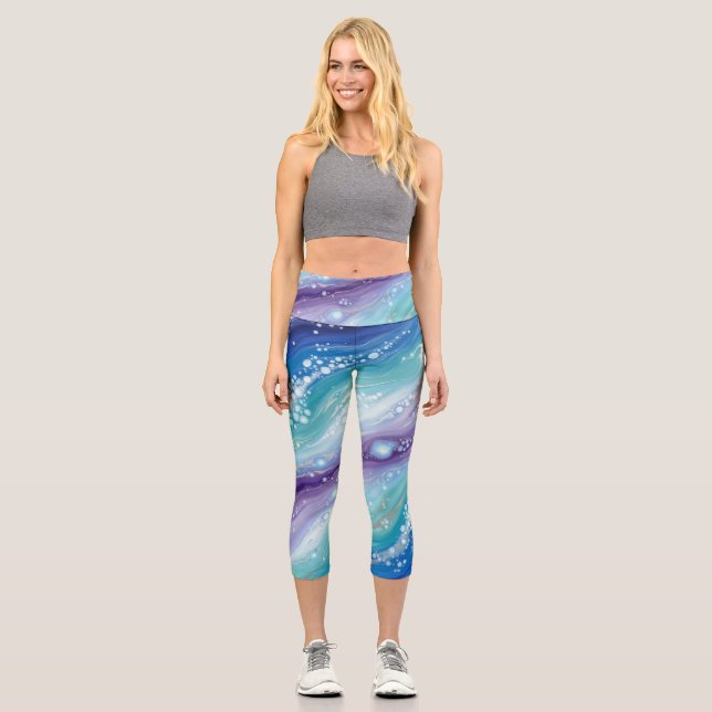 CarolinaBlueBubbles  Capri Leggings (Front)
