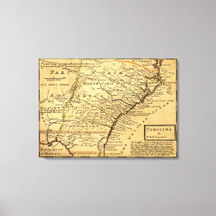 CarolinaPanoramic Map Canvas Print