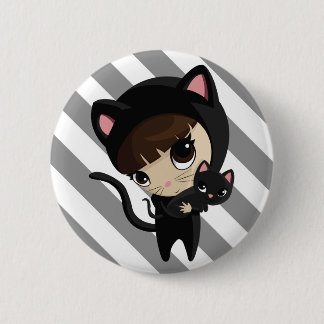 Caroline and Candy the Cats with Stripes 6 Cm Round Badge