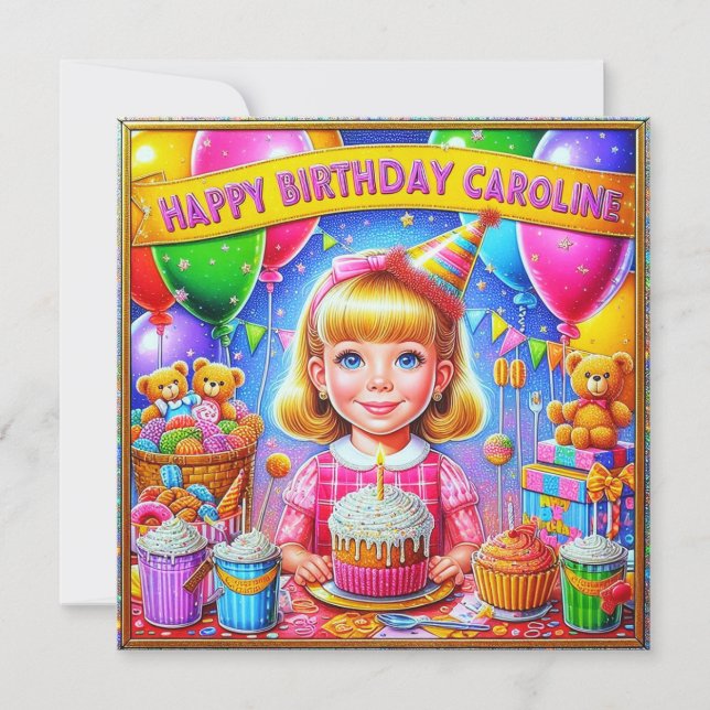 CAROLINE ~ Happy Birthday ~ Birthday Girl ~ (Front)