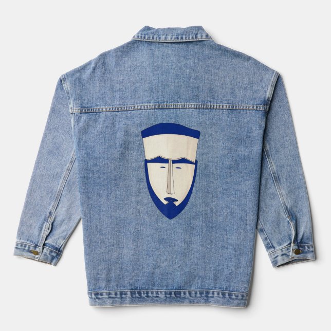 Caroline Islands Carolines Tribal Face Mask  Denim Jacket (Back)