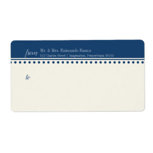 Caroline Mailing Label, Navy Blue