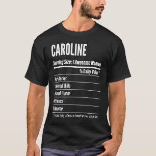 Caroline  Nutritional Facts Serving Size Calories T-Shirt