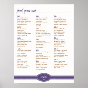 Caroline Seating Chart for Wedding, Purple