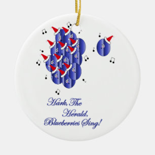 Caroling Blueberries Ceramic Tree Decoration