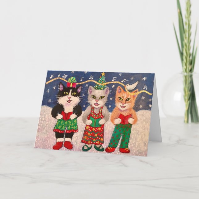 Caroling Cats Holiday Card (Front)