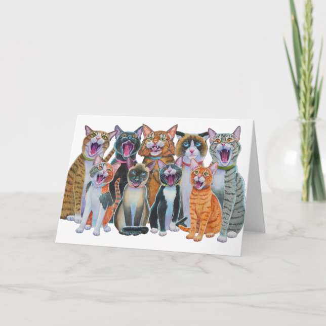 Caroling Cats Holiday Card (Front)