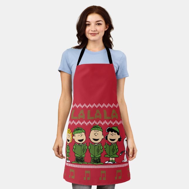 Caroling Christmas Sweater Graphic Apron (Worn)