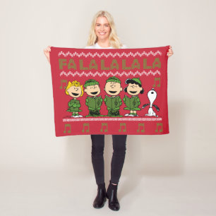 Caroling Christmas Sweater Graphic Fleece Blanket