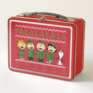 Caroling Christmas Sweater Graphic Metal Lunch Box