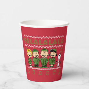 Caroling Christmas Sweater Graphic Paper Cups