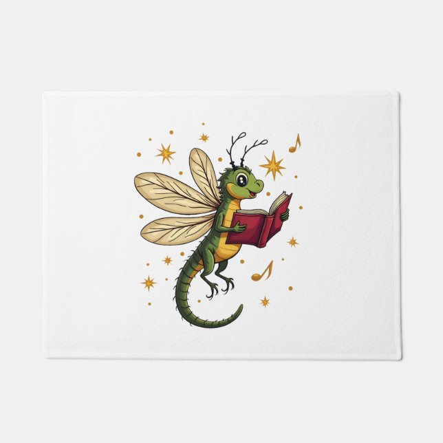 Caroling Dragonfly Doormat (Front)