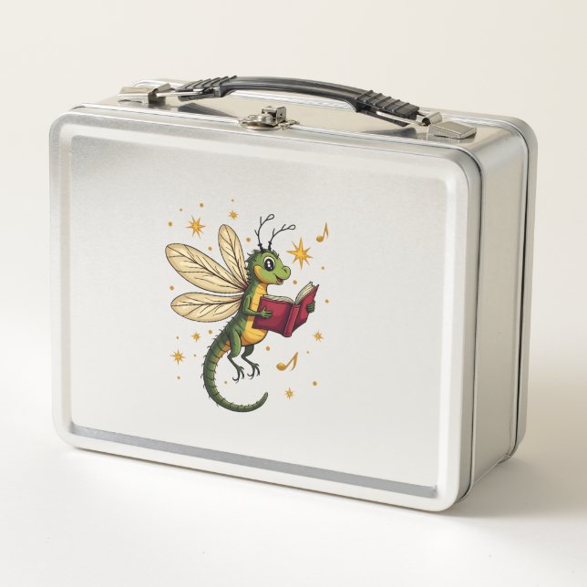 Caroling Dragonfly Metal Lunch Box (Front)