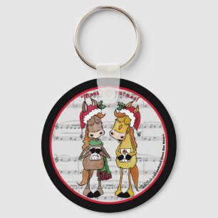 Caroling Horses- 'Mare'y Christmas Key Ring