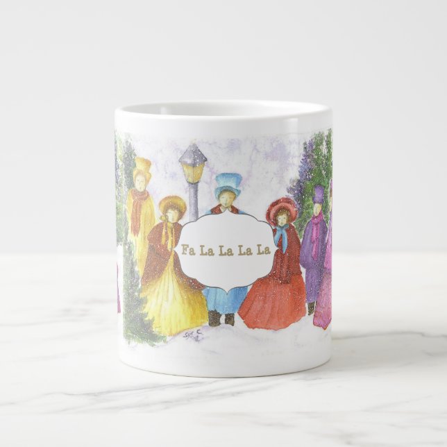CAROLING IN THE SEASON LARGE COFFEE MUG (Front)