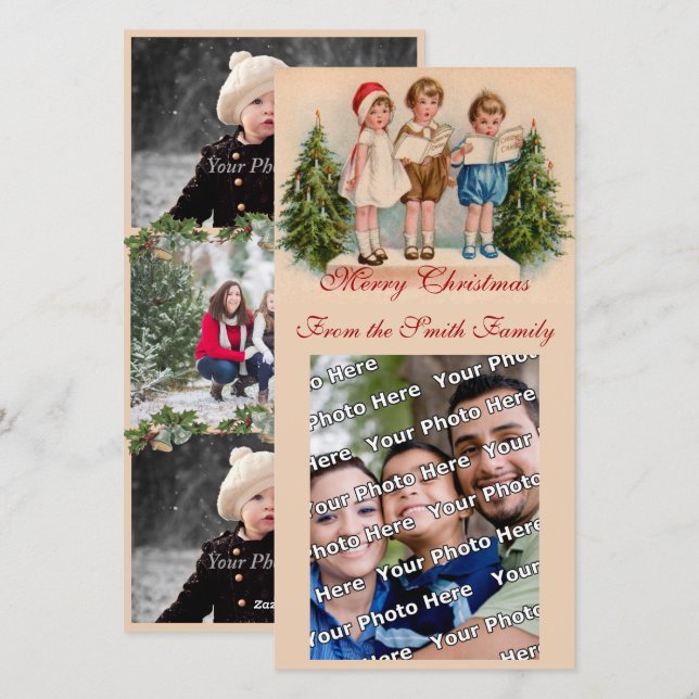 Caroling Kids Photo Card (Front/Back)