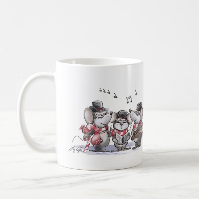 Caroling Mic, Mac & Moe Mug (Left)
