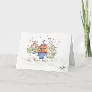 Caroling Mice Greeting Card
