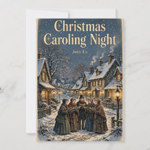 Caroling Night — Christmas Carol Invitation