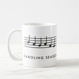 Caroling Season Christmas Music Notes Coffee Mug