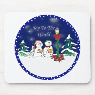 caroling snowman mouse mat