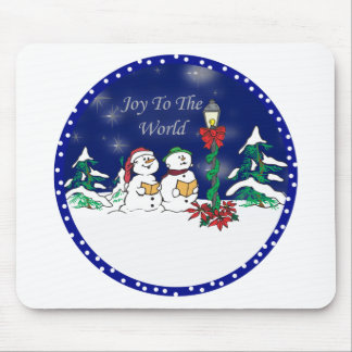 caroling snowman mouse mat